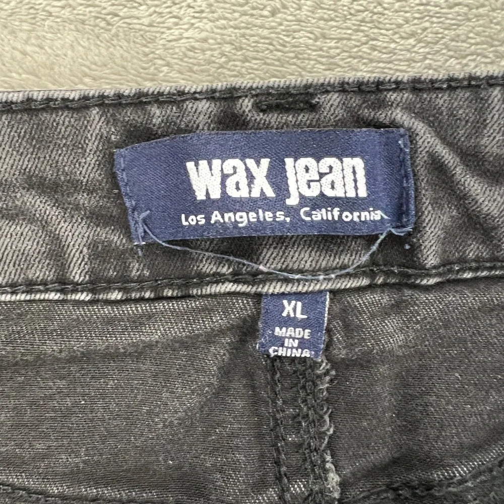 Wax Jean Womens Black Distressed Denim Shorts High Waisted Frayed Hem Size‎ 11